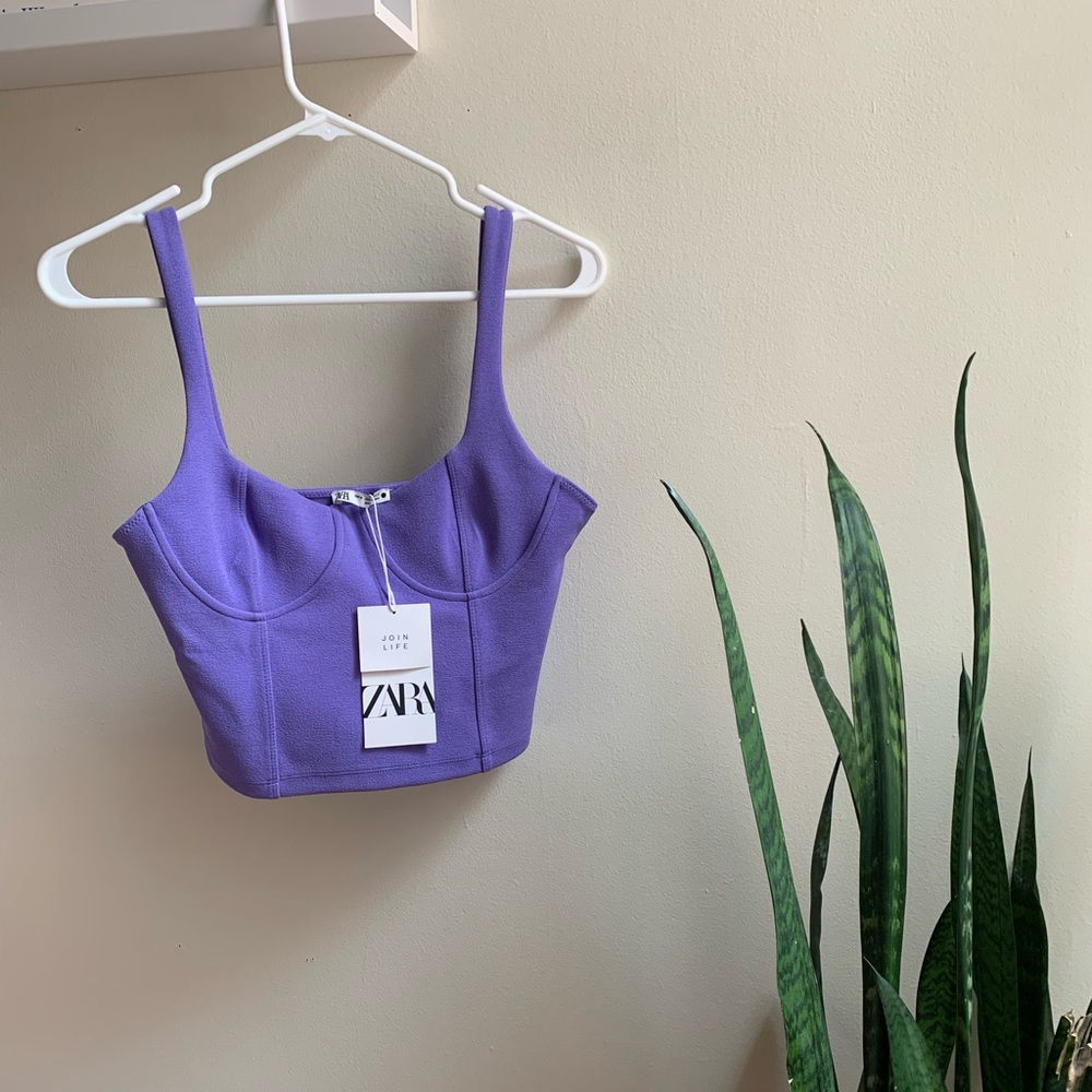 purple crop top